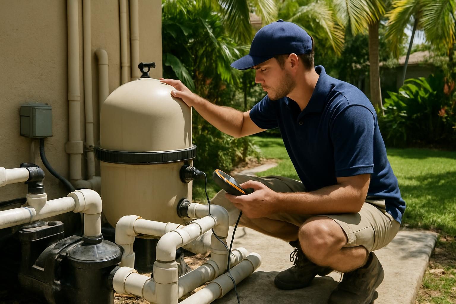 Stock photo: Pool Maintenance